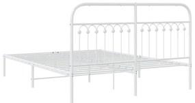 Estrutura de cama com cabeceira 160x200 cm metal branco