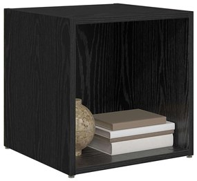 Armários de TV - 4 pcs, Carvalho Preto, 37x35x37 cm, Madeira de Engenh