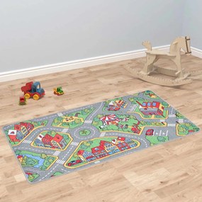132729 vidaXL Tapete de atividades com padrão de estrada 170x290 cm