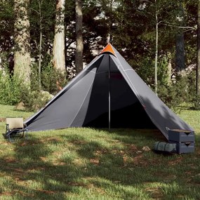 vidaXL Tenda familiar tipi para 7 pessoas impermeável cinza/laranja