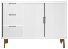 Aparador Eva em Pinho Maciço de 113 cm - Branco - Design Escandinavo