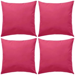 vidaXL Almofadas para exterior 4 pcs 45x45 cm rosa