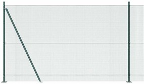 Cerca de Arame Soldado com 13 Postes Flangados Verde 1,4x50 m Aço