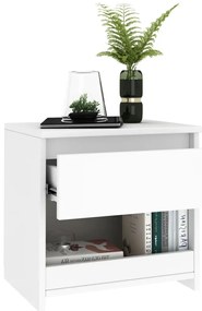 Mesas de cabeceira 2 pcs 40x30x39 cm derivados madeira branco