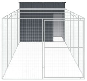 Casota p/ cães c/ parque 214x661x181 cm aço galvaniz. antracite