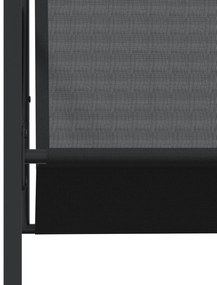17 pcs conjunto de jantar para jardim textilene preto