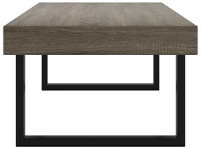 Mesa de centro 120x60x40 cm MDF e ferro cinzento e preto