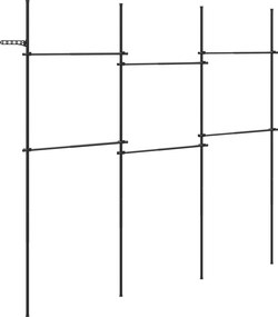 Cabide de Pé 210-369 x 110-315 cm, 33 Posições de Regulação, Preto