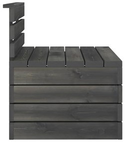2 pcs conj. lounge de paletes jardim pinho maciço cinza-escuro