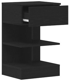 Criado-mudo vidaXL Preto Carvalho 40x35x65 cm Madeira engenharia