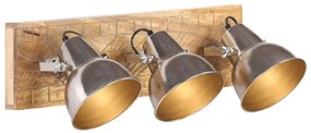 Candeeiro de parede industrial 70x23 cm E27 mangueira prateado