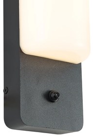 Candeeiro de Parede Exterior Preto com Sensor Crepuscular incl. LED - Shift Moderno