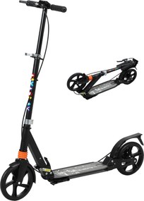 Trotinete infantil, patinete dobrável de 2 rodas, guiador com 4 posições de altura, 94 x 36 x 88-103 cm, preto