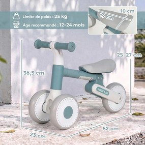 Bicicleta de Equilíbrio para Bebé Dobrável, 52 x 23 x 36,5 cm, Assento Regulável, Azul