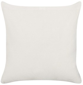 Conjunto de 2 almofadas decorativas branco creme e amarelo mostarda 45 x 45 cm WOODI Beliani