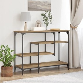 Mesa de Consola vidaXL Carvalho Artesanal 100x35x75 cm Madeira Engenha