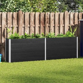 vidaXL Canteiro elevado de jardim 300x50x91 cm WPC cinzento