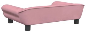 Cama para cães 70x48x22 cm veludo rosa