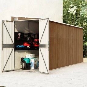 vidaXL Abrigo suspenso p/ jardim 118x382x178 cm aço galvaniz. castanho