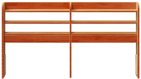 Cabeceira com prateleiras 160 cm pinho maciço castanho-mel