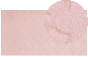 Tapete de pele sintética de coelho rosa 80 x 150 cm GHARO Beliani