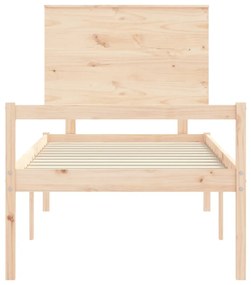 Cama para idosos com cabeceira 100x200 cm madeira maciça