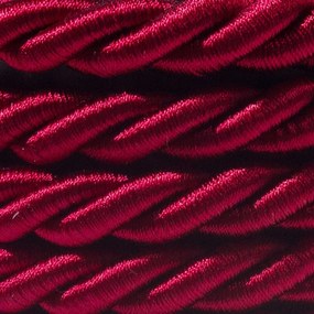 Cordão elétrico XL, cabo 3x0,75 revestido em bordeaux escuro brilhante. Diâmetro de 16 mm.