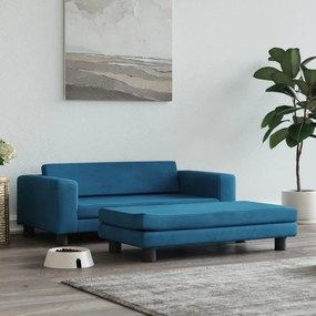 vidaXL Cama para cães com extensão 100x50x30 cm veludo azul