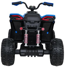 Moto 4 elétrica para crianças 12V 4x4 Fast Wheel, Controle remoto, Rodas Espuma EVA, assento couro ecológico Azul