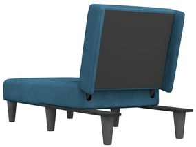 Chaise longue veludo azul