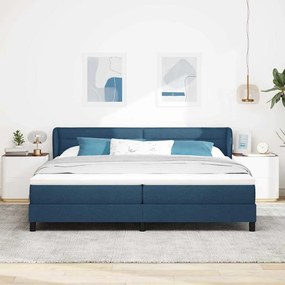 Cama Box Spring vidaXL com Colchão Azul 200x200 cm em Tecido