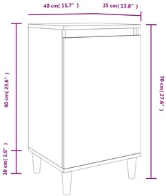 Mesa de cabeceira 40x35x70 cm derivados madeira cinza cimento