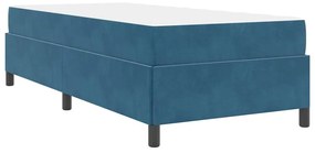 Estrutura da Cama Azul Escuro e Branco 90 x 190 cm Veludo