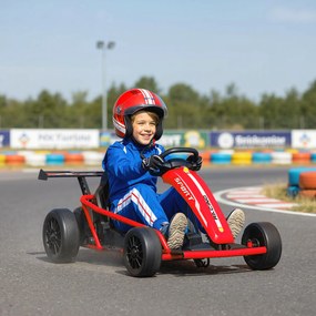Kart elétrico para crianças, com 2 motores de 24 V, modo de derrapagem a 13 km/h, 119 x 77 x 54 cm, vermelho