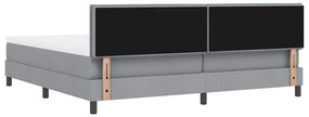 Cama Box com Colchão Cinza Claro 200x200 cm Tecido