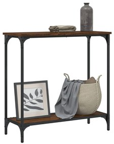 Mesa consola 75x30,5x75 cm derivados madeira carvalho castanho