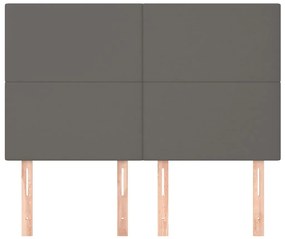 Cabeceira de cama 4 pcs couro artificial 72x5x78/88 cm cinzento