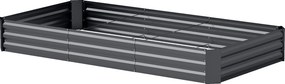 Floreira exterior 240 x 120 x 30 cm, galvanizada, com rebordo de segurança e fundo aberto, , cinzento escuro