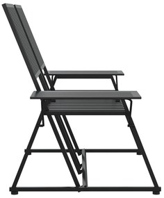 Banco de jardim de 2 lugares 165 cm aço preto