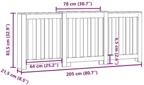 Cobertura de radiador derivados de madeira carvalho sonoma