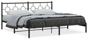 Estrutura de cama com cabeceira 193x203 cm metal preto