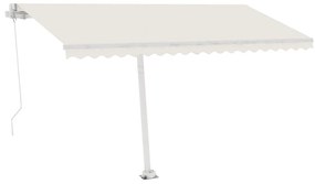 Toldo retrátil manual com LED 400x350 cm cor creme