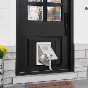 Porta para Cães e Gatos com Fechadura Magnética 2 Vias de Sistema de Bloqueio Porta para Animais de Estimação para Entrada e Saída Fácil de
