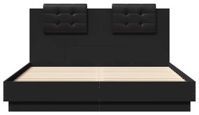 Estrutura cama c/ cabeceira 120x200 cm derivados madeira preto