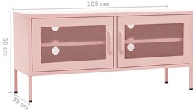 Móvel de TV aço 105x35x50 cm rosa