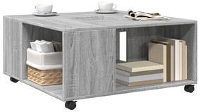 Mesa de centro 80x80x40 cm derivados de madeira cinzento sonoma