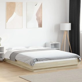vidaXL Estrutura de cama 120x190 cm derivados madeira carvalho sonoma
