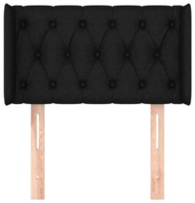 Cabeceira de cama c/ abas tecido 83x16x78/88 cm preto