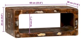 Cabinet de TV Multicolorido 60x30x25 cm Madeira Reaproveitada Maciça