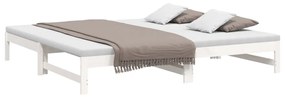 Sofá-cama de puxar 2x(80x200) cm pinho maciço branco